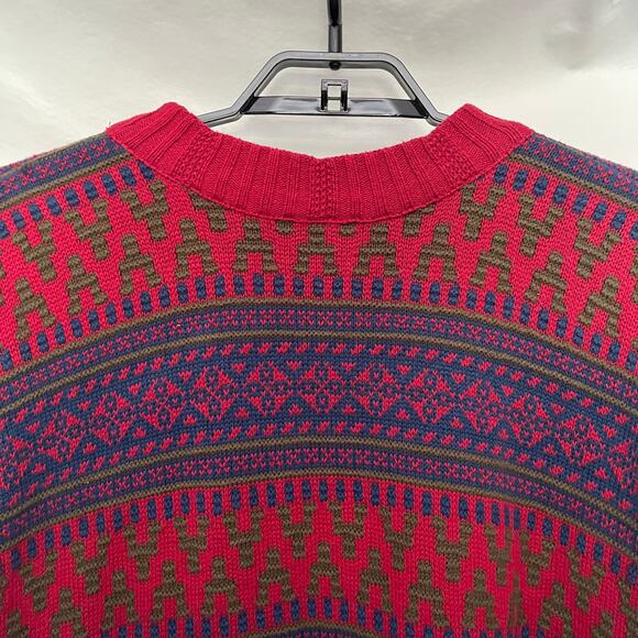 Vtg 80s Christian Dior Monsieur Mens Sweater Sz L Preppy Grandpa Geometric USA - Picture 7 of 12